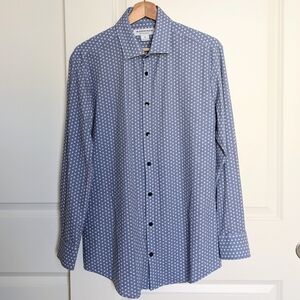 Mizzen+Main Performance Button Down Shirt Men S Trim Fit Geometric Print Office